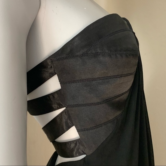 LA FEMME Black Strapless Formal Long Maxi Dress Black Tie Size 0 - Picture 8 of 15